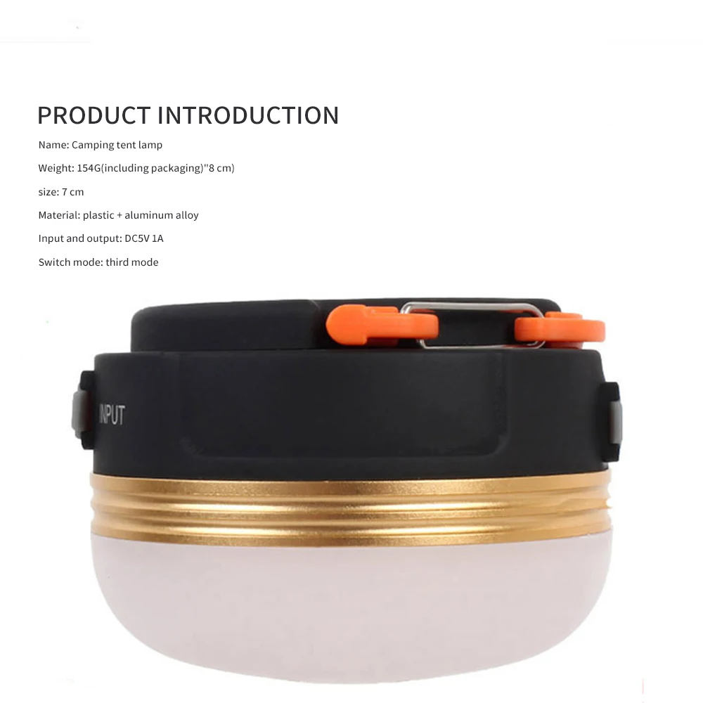 

Tent Light IP43 3 Modes USB Charging Camping Tent Light Outdoor Portable Hanging Lamp Camping Light Camping Equipment