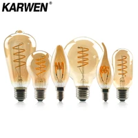 retro led edison bulb e14 e27 filament light 4w dimmable 2200k warm yellow 220v c35 a60 t45 st64 g80 g95 vintage spiral lamp