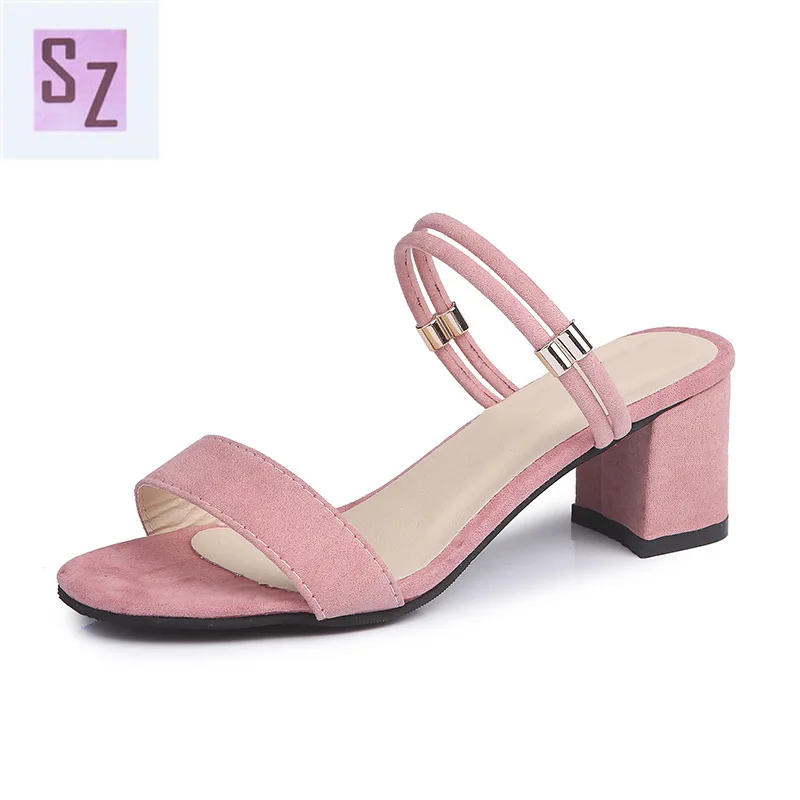 

Sandals women 2021 Korean version of the summer new style thick-heeled low-heel casual women's sandals and slippers women shoes