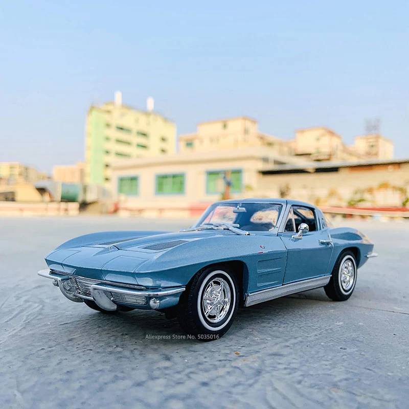 Модель автомобиля WELLY 1:24 Chevrolet 1963 Corvette из сплава декоративная коллекция