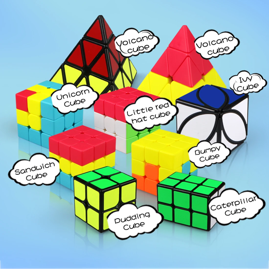 Qiyi вулкан стикерская версия Пирамида магический куб скоростные кубики Пазлы
