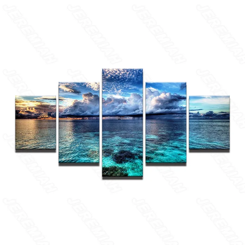 

The Sea and a Cloud Landscape Poster Nordic Style Wall Art Canvas Print Painting Modern Living Room Decoration