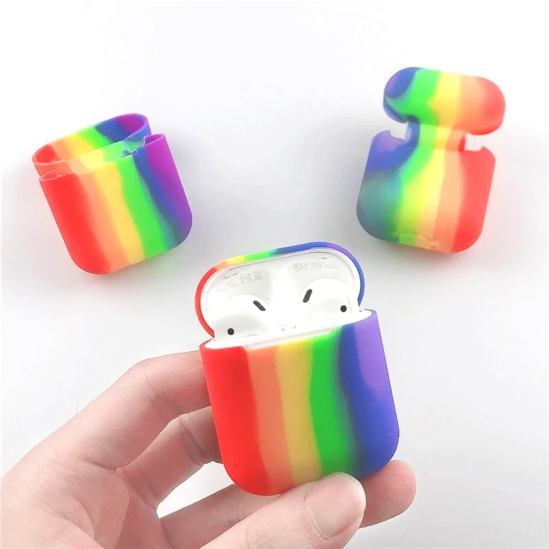 

Rainbow TPU Earphone Case for Airpods 2 Soft Cover for Apple Airpods pro case Wireless Charging funda for airpods 3 original II