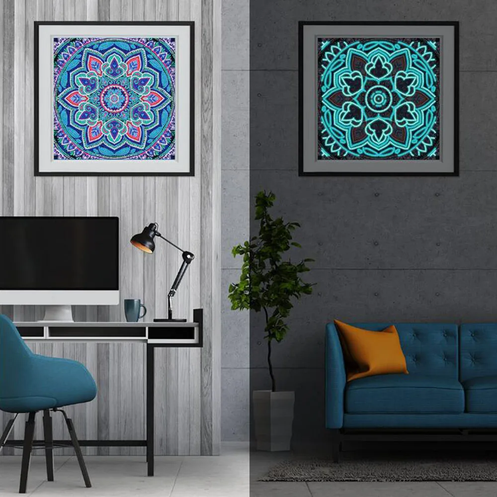 

5D Diamond Painting New Luminous DIY Diamond Painting Full Diamond Mandala Flower Diamond Embroidery House Decoration Painting