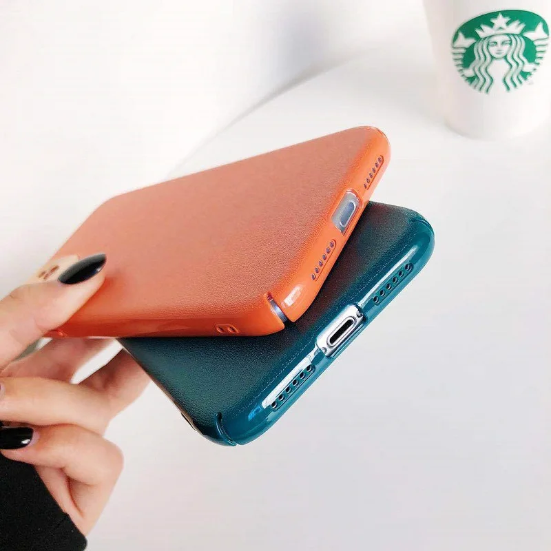 

100Pcs Fashion Camera Lens Protection Leather Phone Case For iPhone 11 Pro Max SE2 XS XR Max 8 7 6S Plus Plain Color Back Cover