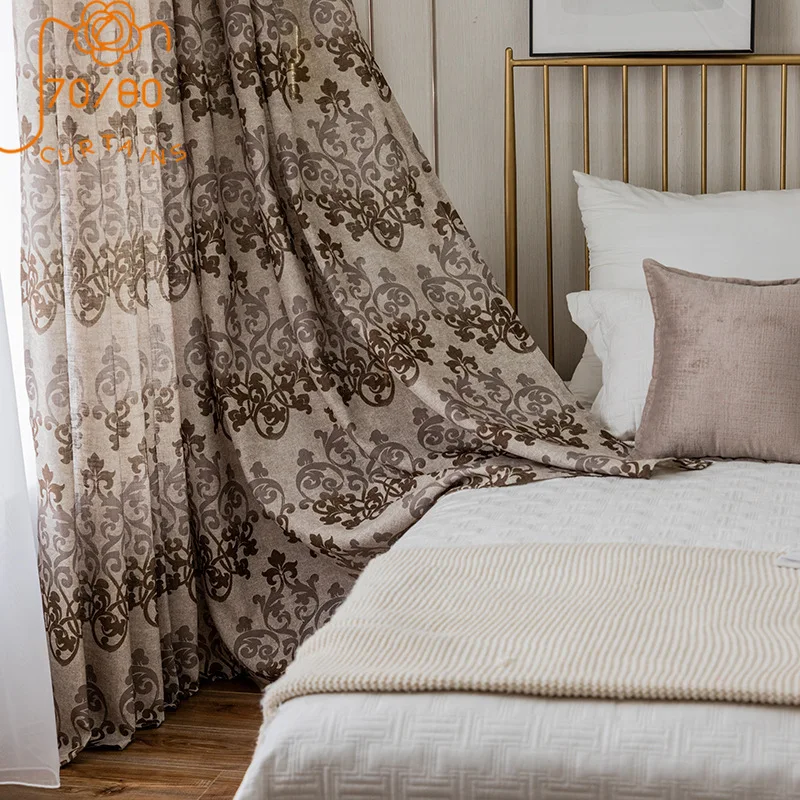 

Modern Curtains for Living Dining Room Bedroom Chinese ClassicalCurtain Rustic Decorations for Home FinishedProductCustomization