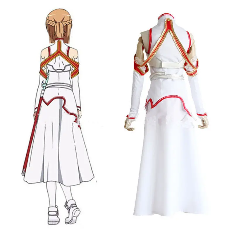 Аниме Меч Искусство on-line asuna yuuki Одежда Косплей Костюм для Хэллоуина ваши боевые