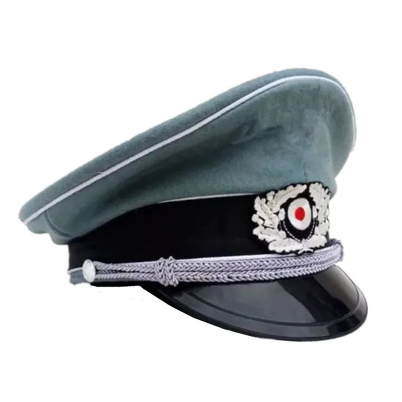

Hot Sale WWII Germany WH M36 Army Officer Wool Hat Military Visor Cap For Cosplay Collection Show