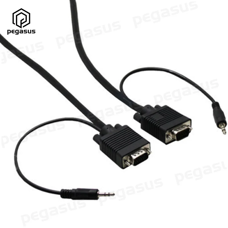 1 метр двойной SVGA VGA 15 Pin штекер к DC 2*3 5 мм стерео аудио кабель для ПК ТВ|Кабели