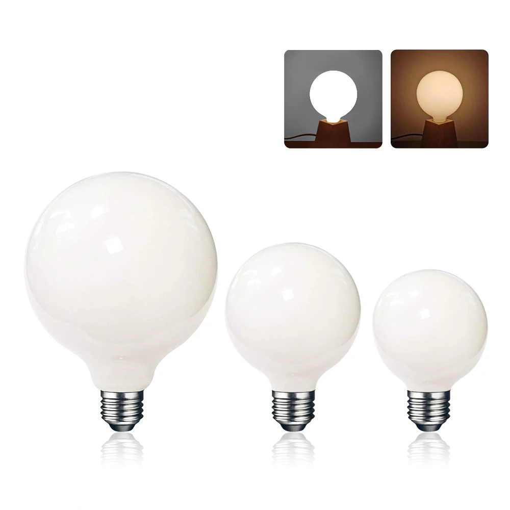 Bombilla LED de cristal lechoso E27, 7W, Edison, globo, 220V, G80, G95,...