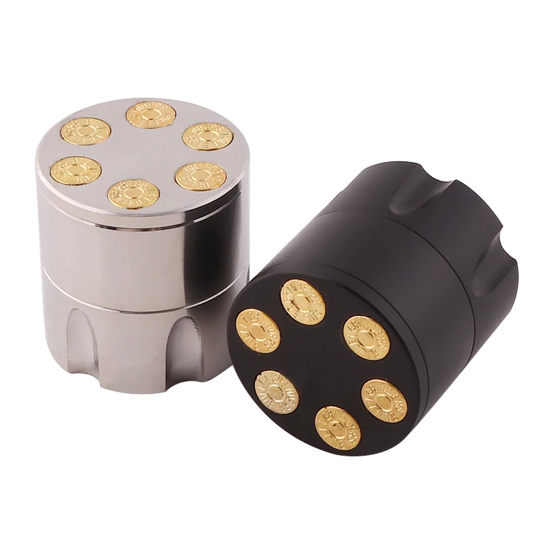 Цинковый сплав револьвер пуля измельчитель табака Травяные специи дробилка рука