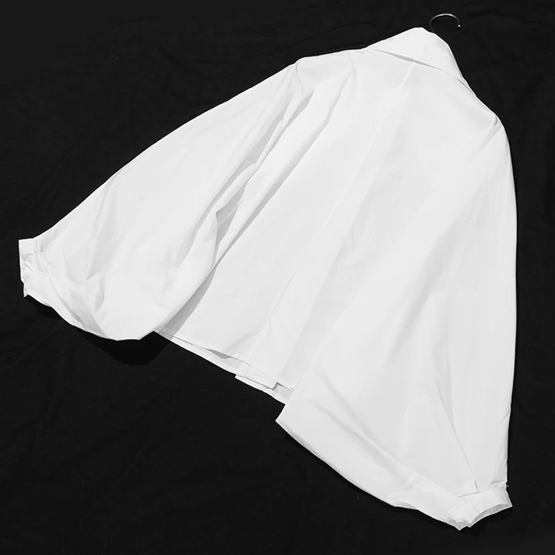 

Women Vintage Blouse Lantern Sleeve Diamonds Decoration Loose Shirt Tops