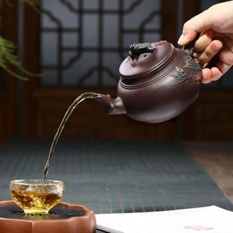 

etera Chinese Yixing Clay Teapot Zisha Infuser Kung Fu Tea Set 410ml New Arrived Famous Handmade Pot High Quality With Gift Box