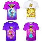 Детские футболки Browlers Poco and Star, 3D футболка Shoot Game, детская одежда в стиле Харадзюку, модные милые детские топы Leon для мальчиков и девочек