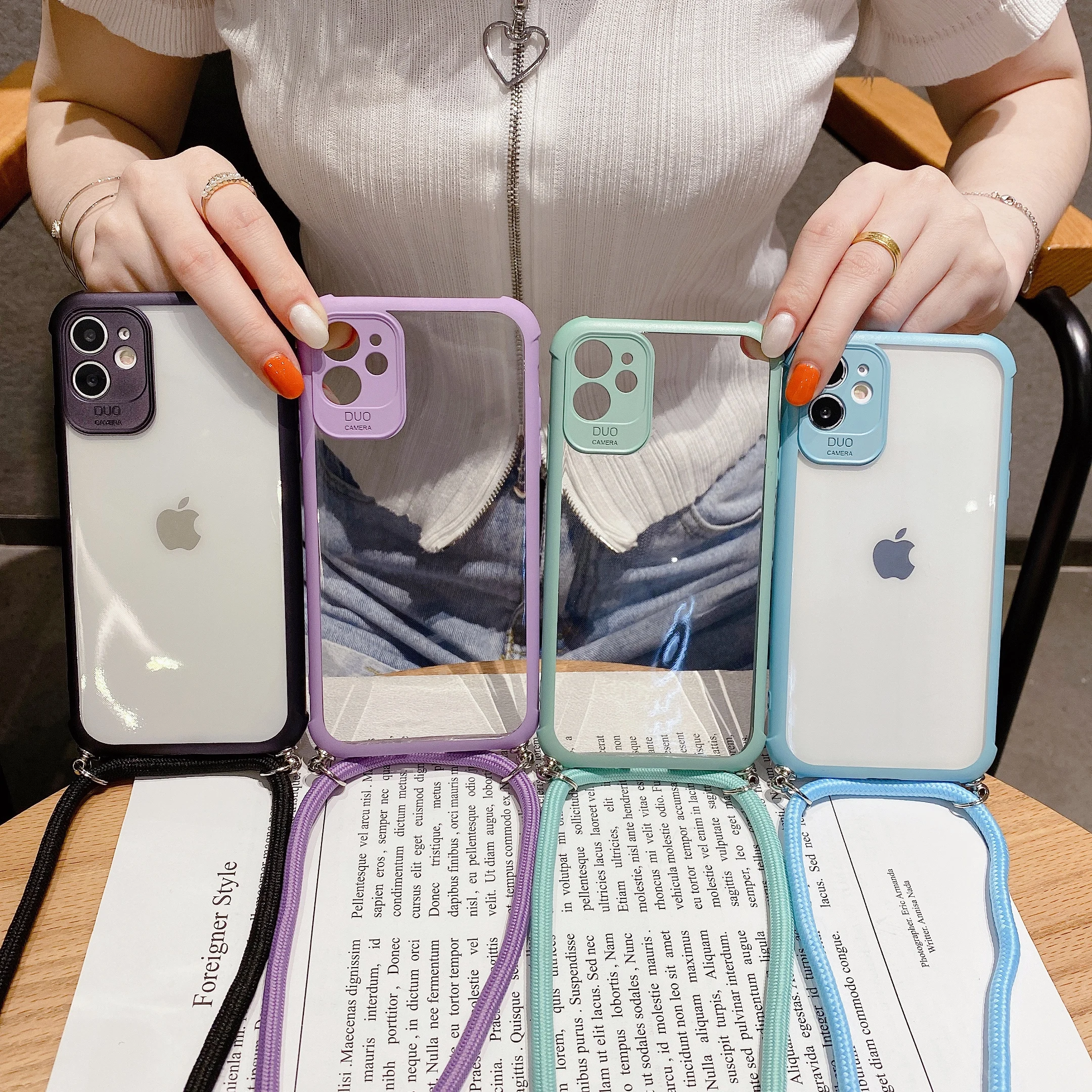 

Silicone Anti-fall Transparent Acrylic Lanyard Case Cover For iPhone 12 12 Mini 12 Pro Max 11 Pro Max 7 8 Plus XS XR XSMAX