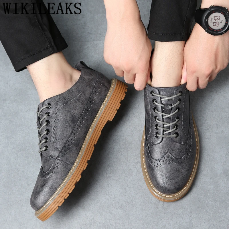 Туфли-Броги мужские летние повседневные кожаные | Обувь