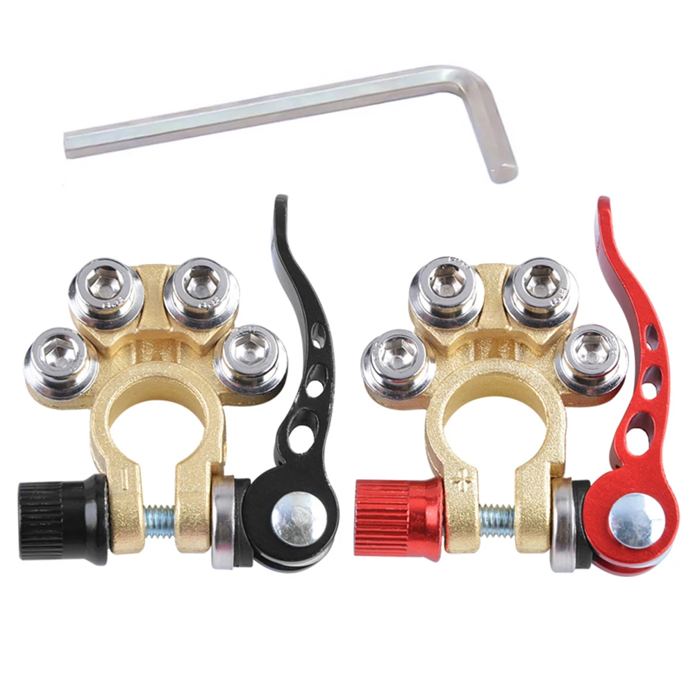

12v 6v 24v Boat Race Car UTV Tractor Truck Toolless Quick Disconnect Battery Main Cable Post Terminal Shut-Off Connectors 1 Pair
