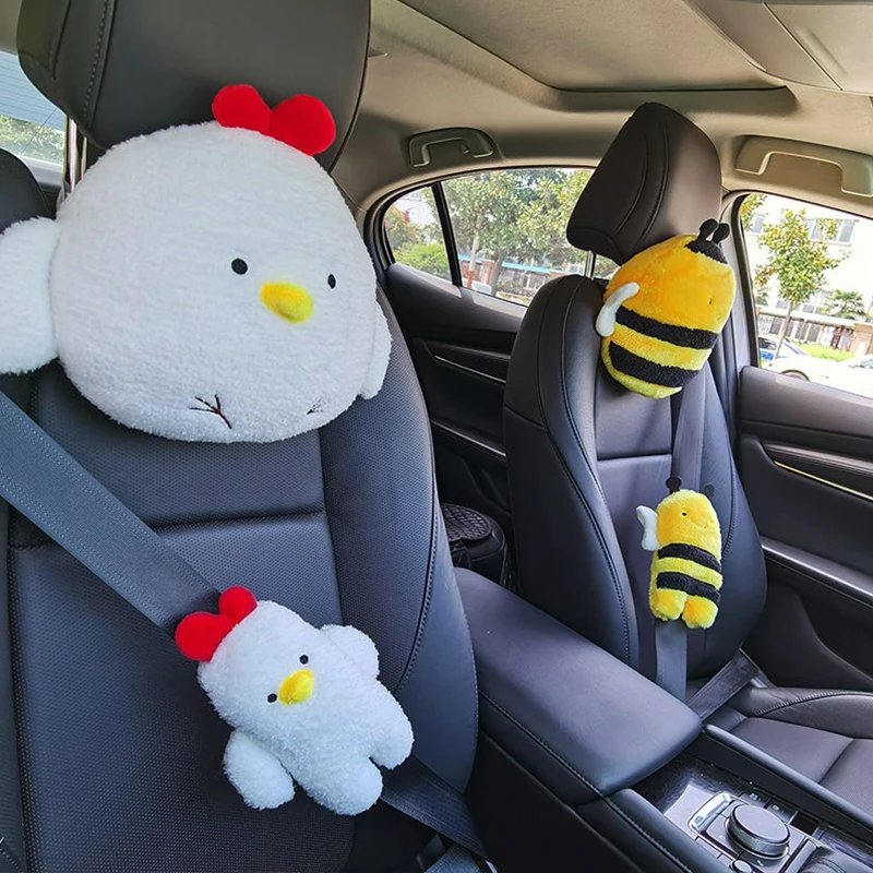 

Подушка для шеи Автомобильная Kawaii, подголовник автомобиля, подушка для шеи, для путешествий, с цыпленком, с ремнем безопасности, с защитой, с...