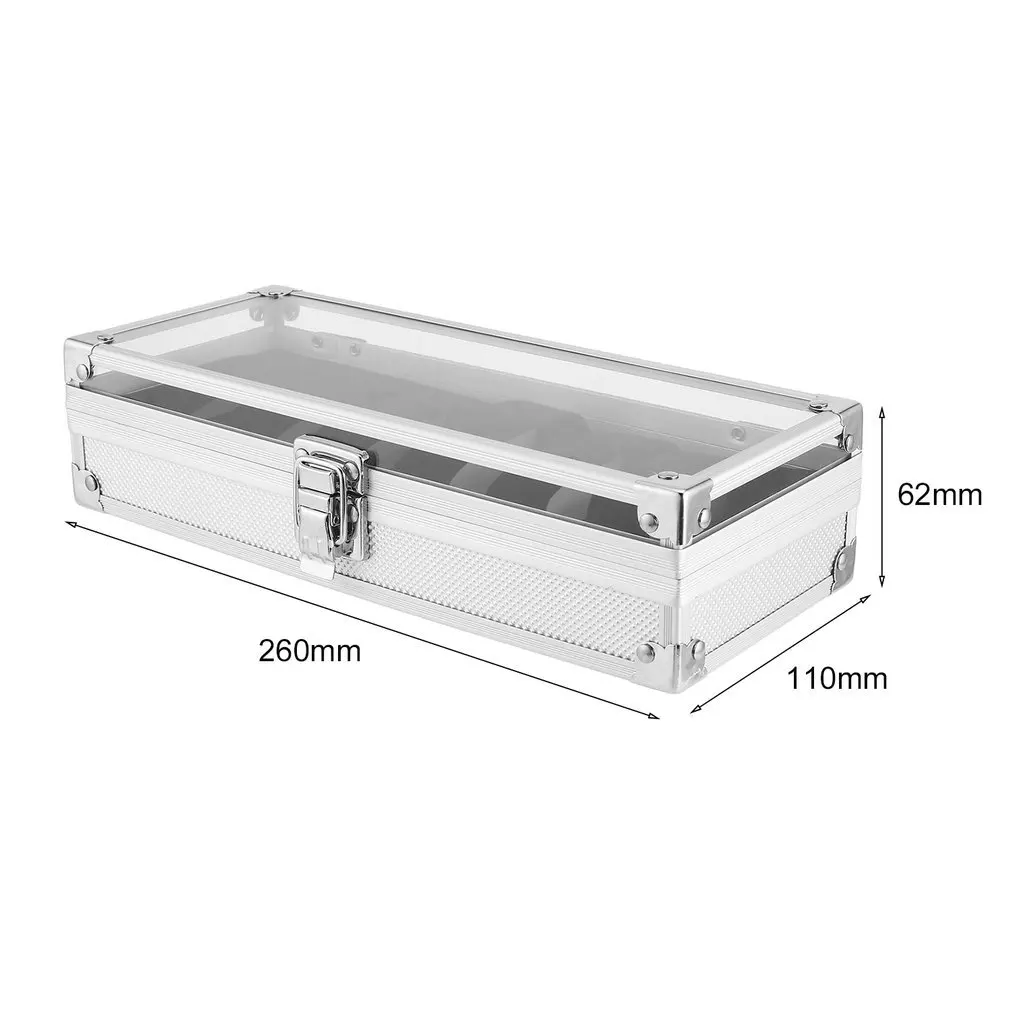 

6 Grid Insert Slots Jewelry Watches Display Storage Box Case Aluminium Watch Box Jewelry Decoration organizer