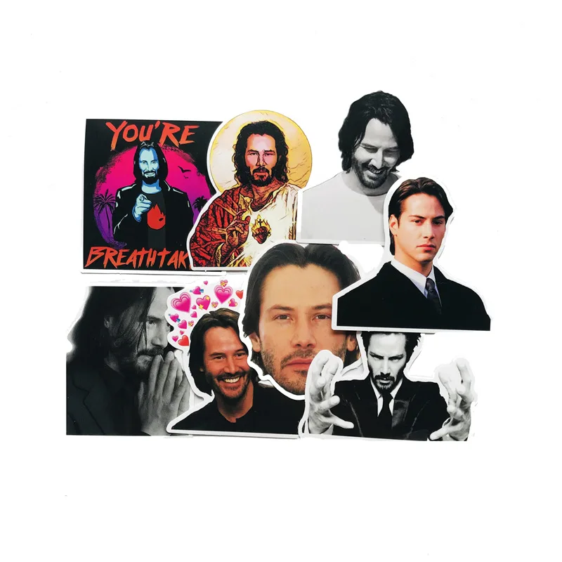 8 шт. Keanu Reeves стикер ПВХ стикер автомобильный для чемодан для скейтборда холодильник мотоцикл