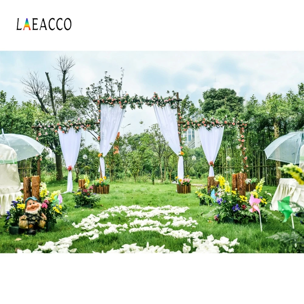 Фотофон Laeacco для фотостудии фон фотосъемки с розовыми занавесками цветами травой