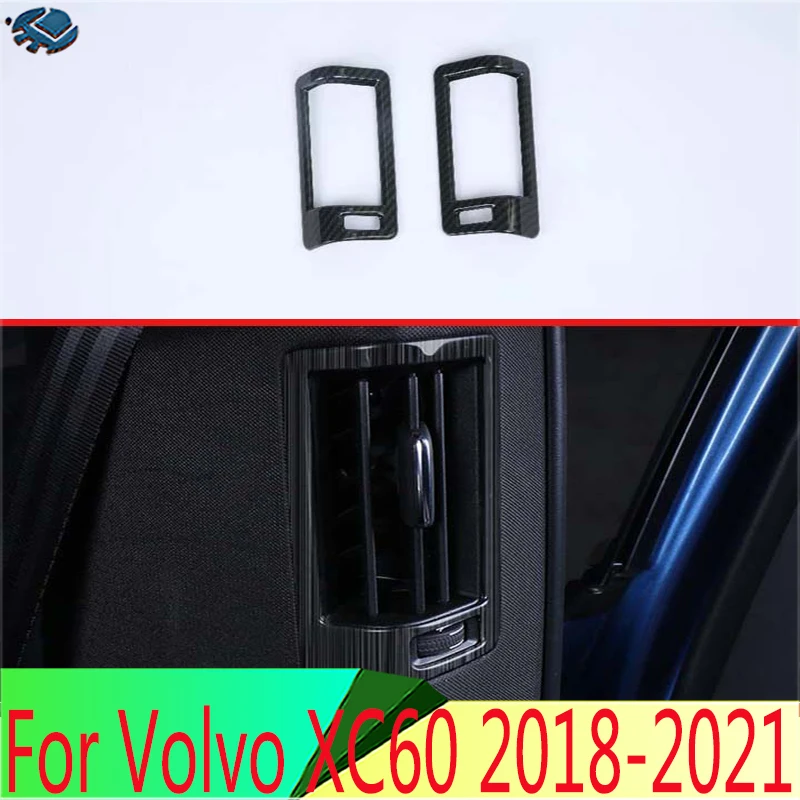 

For Volvo XC60 2018 2019 2020 2021 Carbon Fiber Style Rear Air Vent Frame Trim Cover