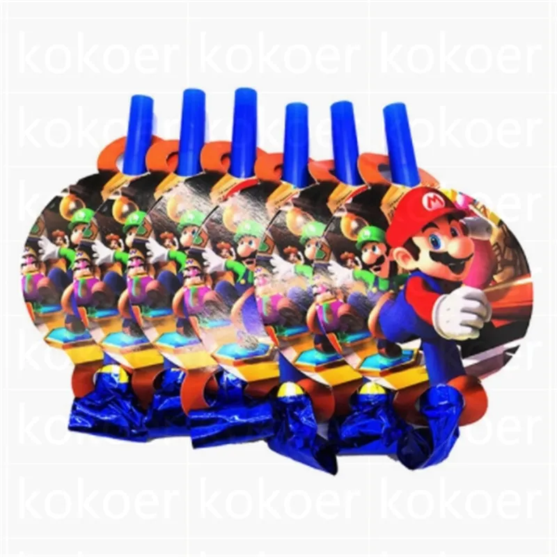 Mario Bros складные pinata Mario Bros вечерние украшения для игры Забавные товары для дня рождения Супер Марио пината - Цвет: blow 6pcs
