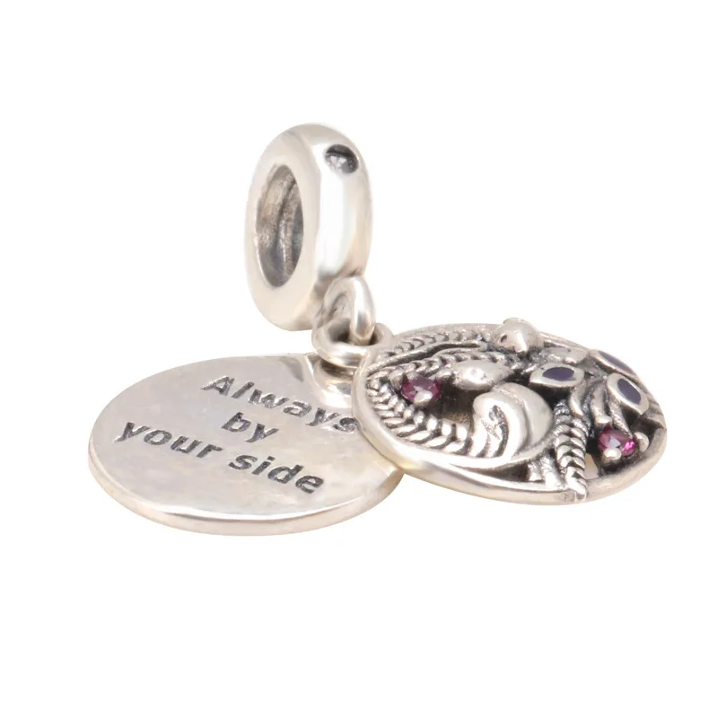 

DoDoFly S925 Sterling Silver Pendant Always By Your Side Charm Fit Original Beads Necklace