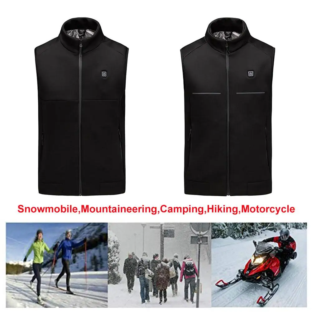 Мужской и Женский уличный жилет с инфракрасным подогревом USB зимняя теплая