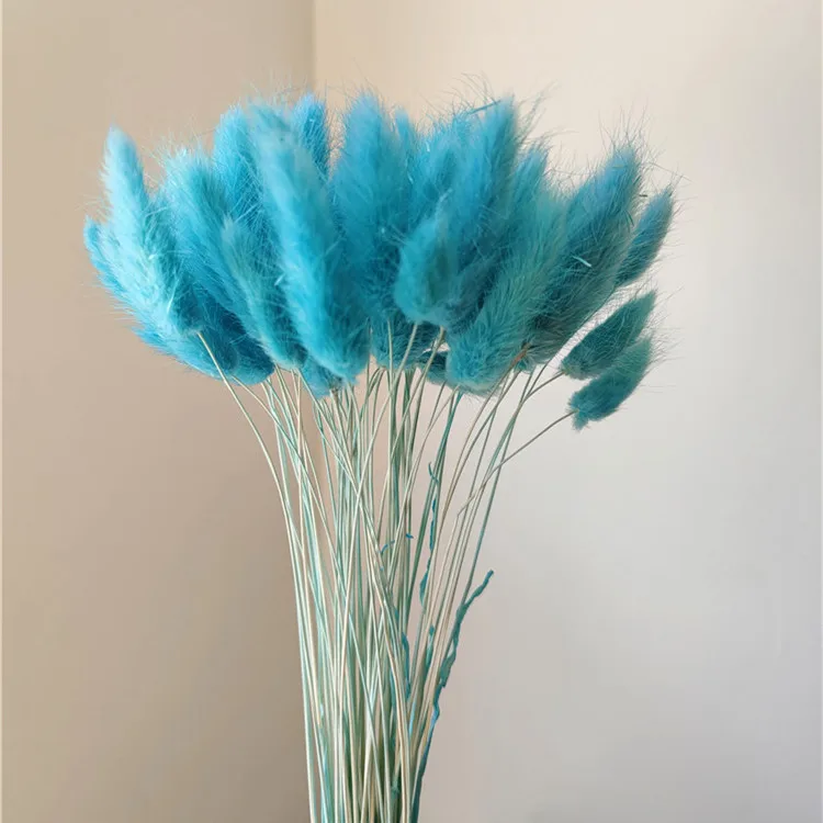 100 шт./лот сушеные цветы с натуральным кроличьим хвостом настоящие на ощупь