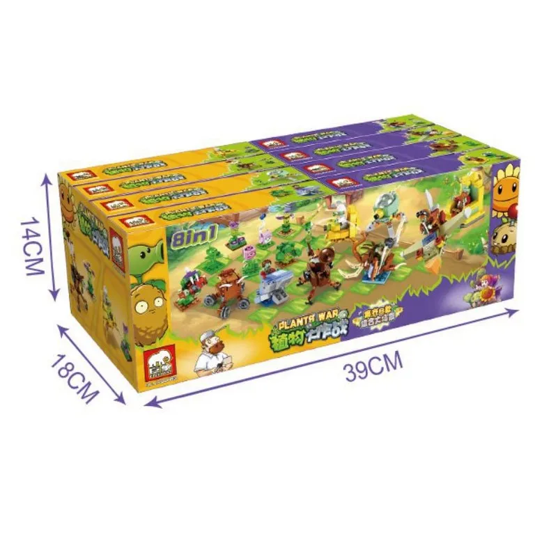 

Plants vs. Zombies series Building Blocks kids toys Puzzle hands-on DIY 8set/lot