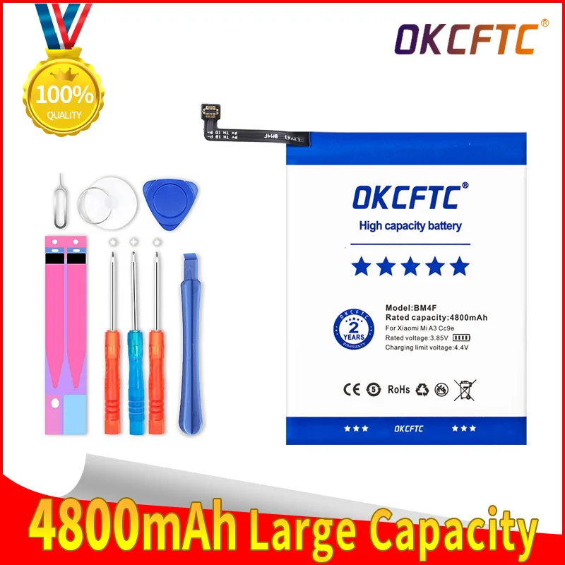 

4800 мАч BM4F 100% оригинальный OKCFTC аккумулятор для телефона Xiaomi Mi A3 CC9 CC9e сменные батареи Xiomi bateria CC9 Mi9 Lite