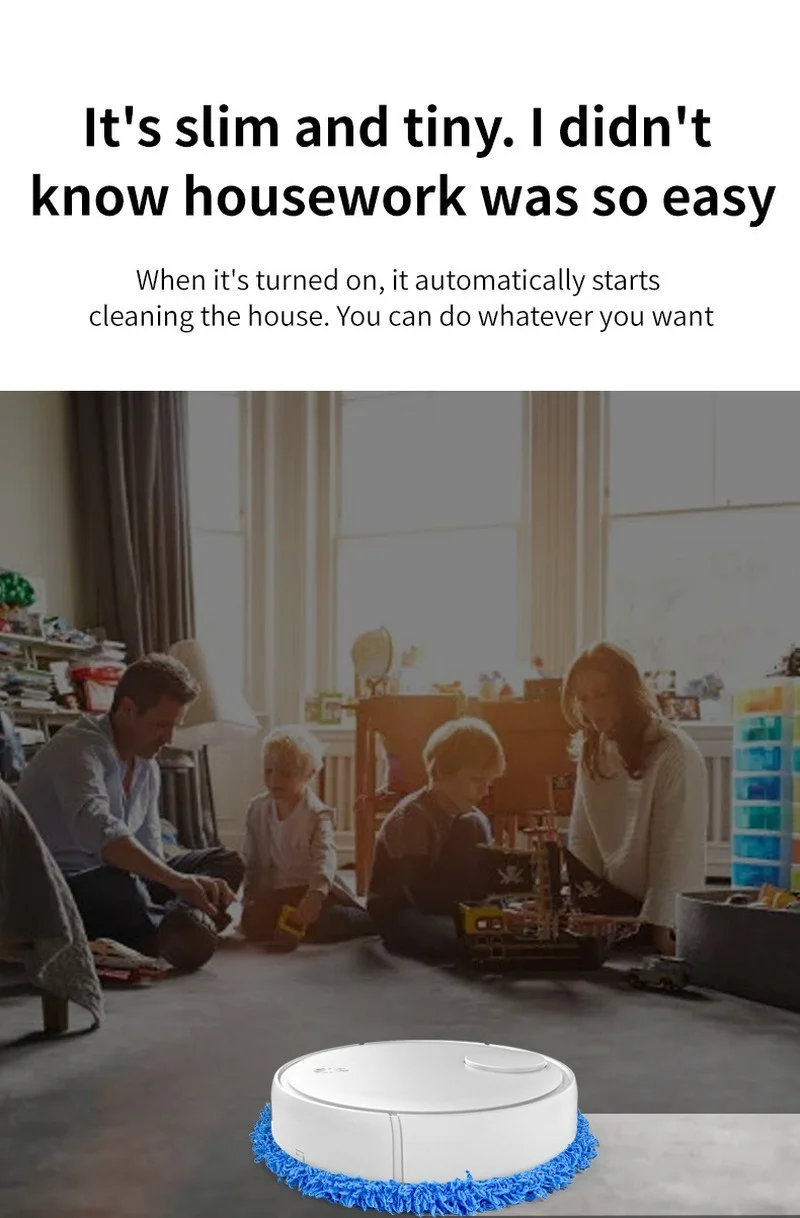 

USB Charging Smart Home Mopping Robot Lazy Wet and Dry Mopping Machine Automatic Cleaning Machine Small Home Appliances