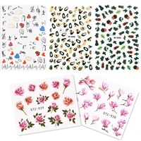 1pcs 3d hot sell wholesale nail art water transfer stickers decals tools floral flower leaf manicure decoration nail decal