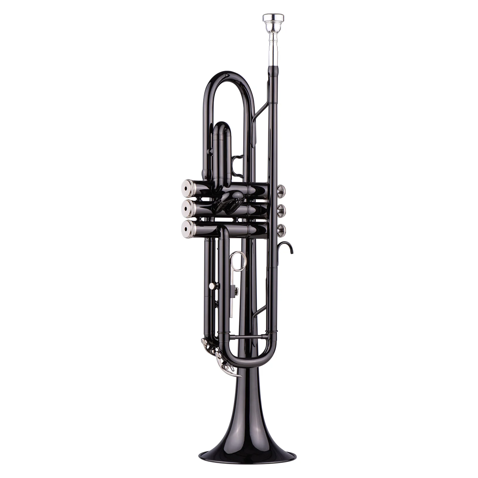 

Muslady Brass Plated Black Bb Trumpet Set for Beginner Student with Hard Case Straps Mouthpiece Gloves Polishing Cloth