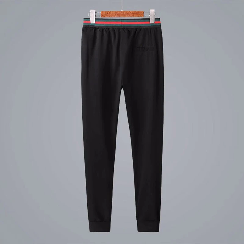 

2021 European men's summer embroidered two-piece casual sports suit men's short-sleeved T-shirt top trousers set