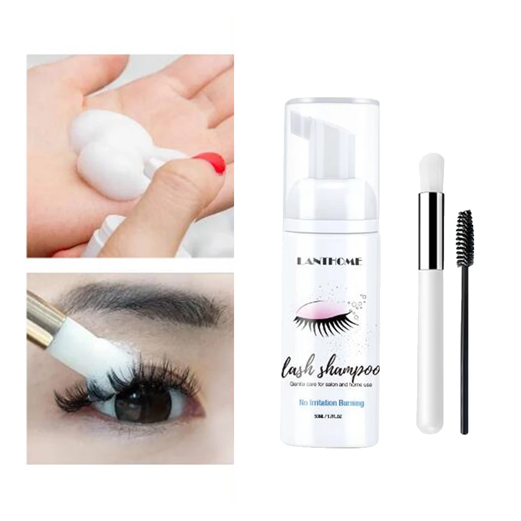 

Eyelash Extension Shampoo 50ml Lash Eyelid Foam Foaming Cleanser Gentle Formula for Salon Home Use