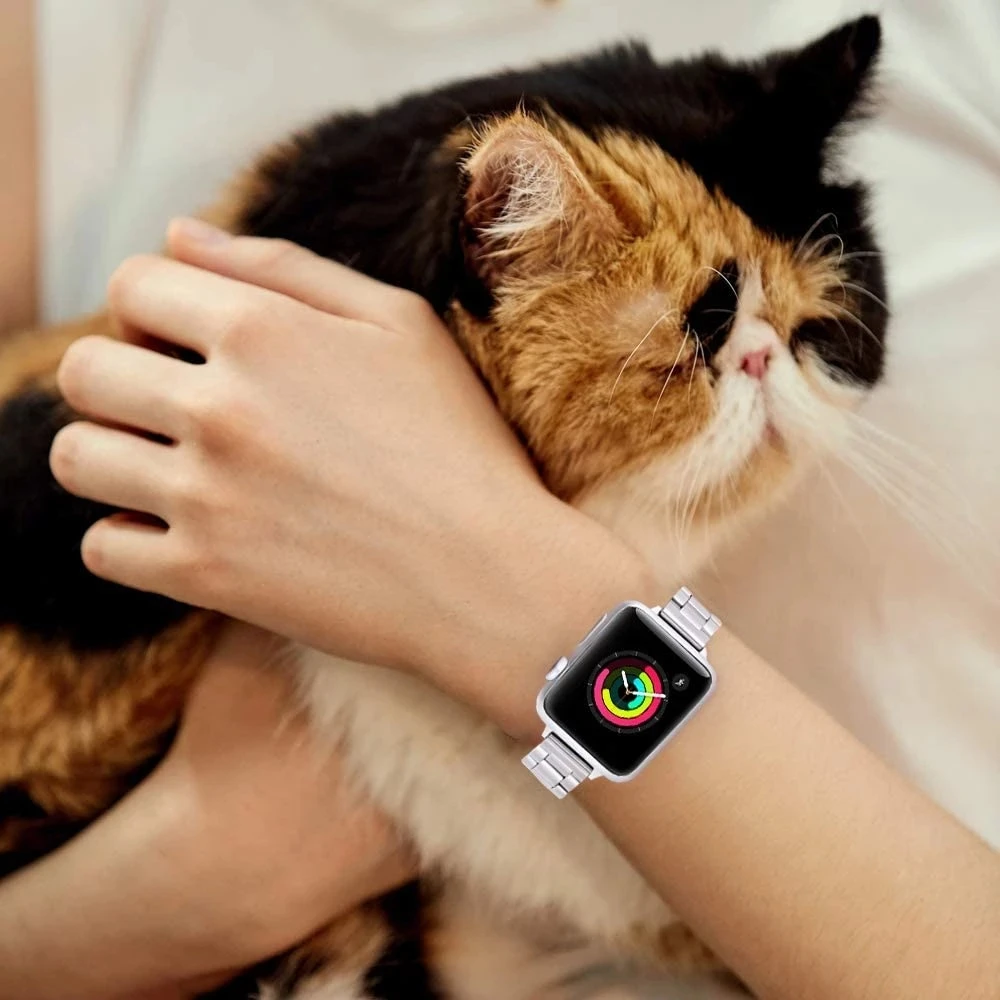 

Women Metal Bracelet for Apple Watch SE 40mm 44mm Band Series 6/5/4/3/2/1 Slim Stainless Steel Wrist Strap for iWatch SE 6 Bands