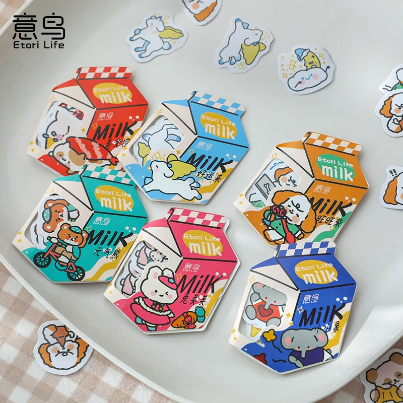 

45 Pcs Cute cartoon Animals Dog Bear Decorative Sticker Scrapbooking Label Diary Korean Stationery Album Journal Planne