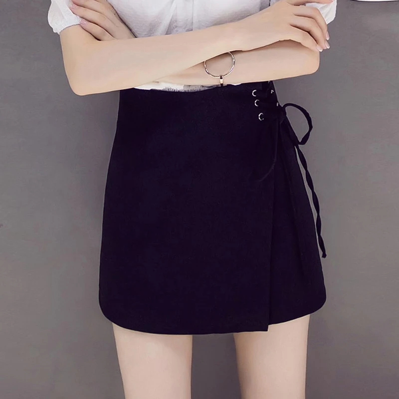 Женская короткая юбка с завышенной талией асимметричная непромокаемая трапеция