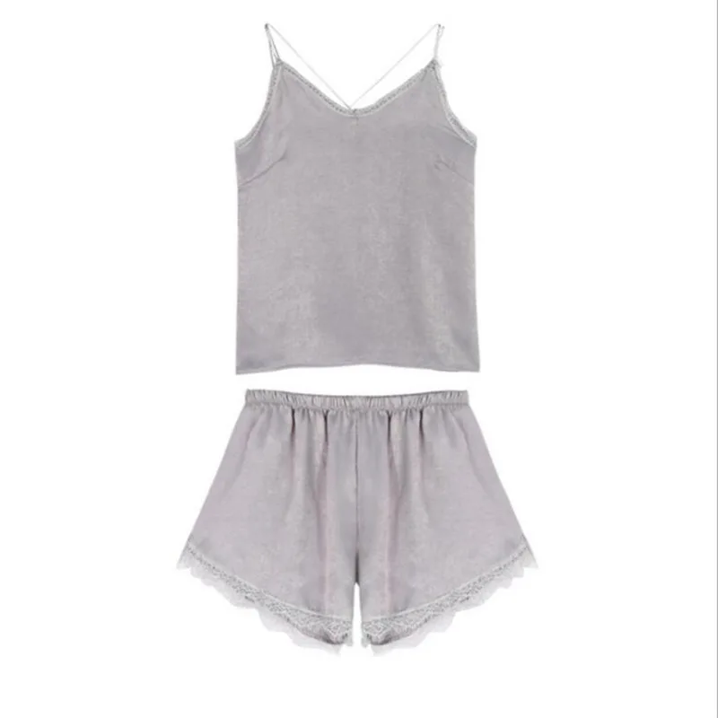 

SLPBELY Silk Pajamas Set Summer Nightwear Leisure Wear Women Pyjamas Women Sleepwear Night Suit Home Wear Women