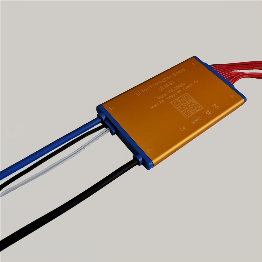 3,7 V 13S 48V 15A 25A 35A литий-ионный аккумулятор BMS PCM PCB с защитой от перегрева и переключателем включения/выключения
