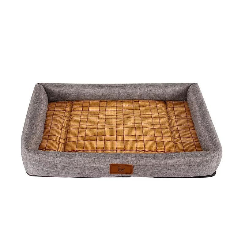 2020 New Linen Rattan Mat Dog's Nest Pet Supplier Breathable Summer Sleeping Dog Cooling Bed | Дом и сад