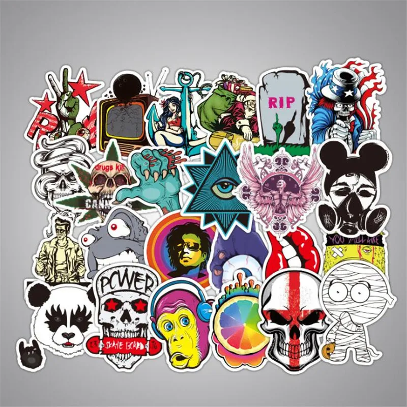 

10/30/50 PCS horror cartoon character graffiti car skateboard luggage waterproof sticker decoration wholesale