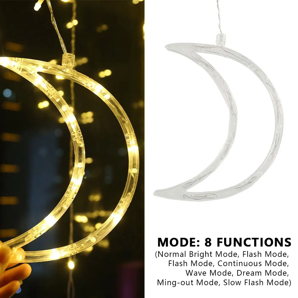 Луна Звезда лампа Светодиодная лента украшение Рождественские Огни Праздник