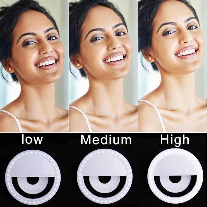 Новый селфи светильник кольцо 2 шт. в упаковке светодиодный круглый зажим на