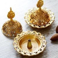 middle eastern style incense burner luxury gold metal mini censer chic buddhism incense holder aromatherapy furnace home decor