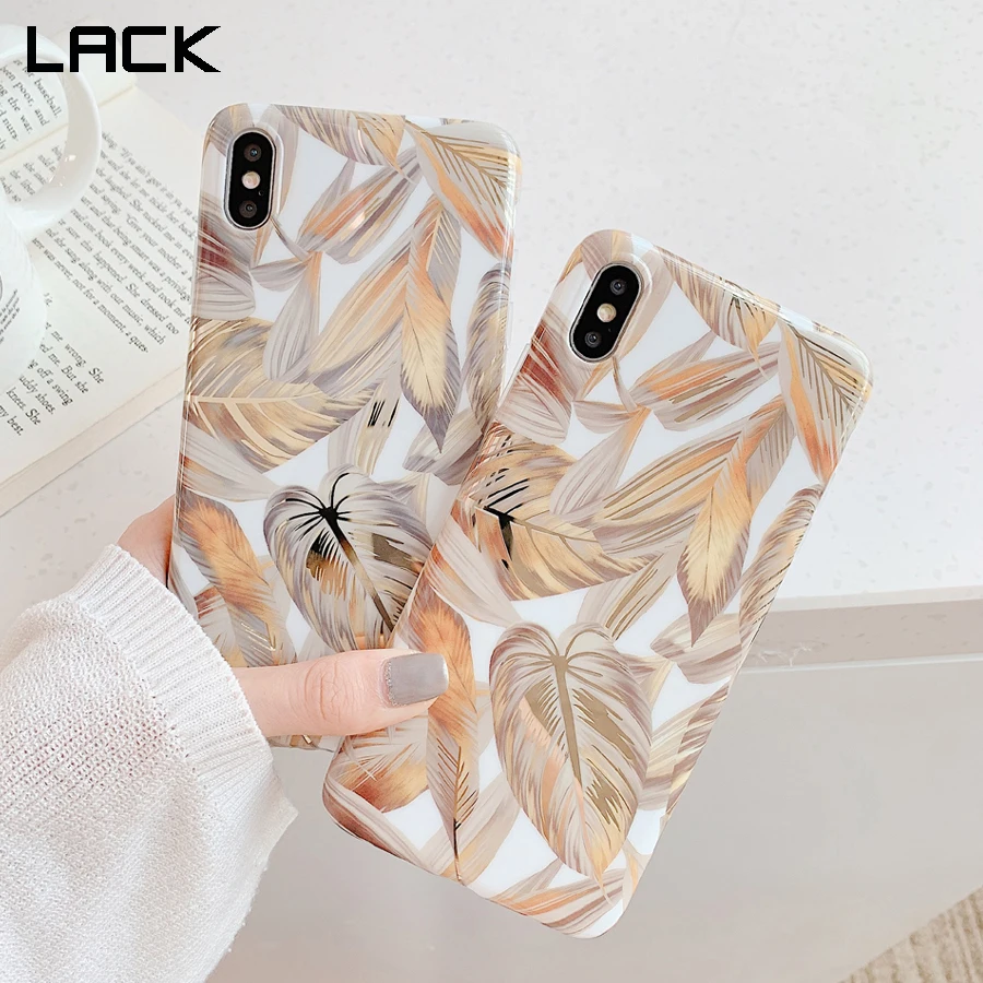 Роскошные Чехлы LACK с золотым банановым листом мягкий силиконовый чехол IMD Для iphone