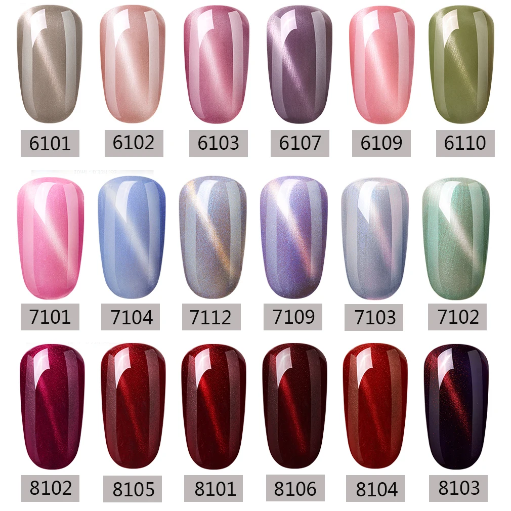 ФейриГло 10 мл 5D Котий глаз Гель-лак UV Снимается Магнитный Хамелеон Эмаль Лак для ногтей Варниш Маникюр.