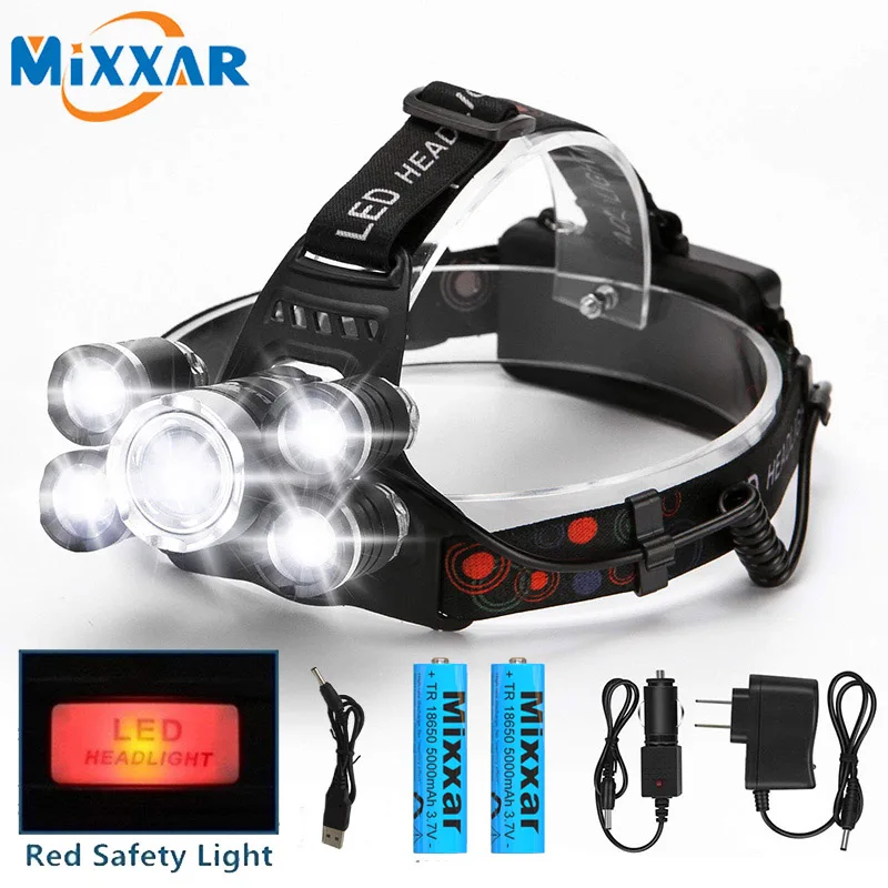 Дропшиппинг T6 светодиодный налобный фонарь Водонепроницаемый Zoom Головной 2*18650